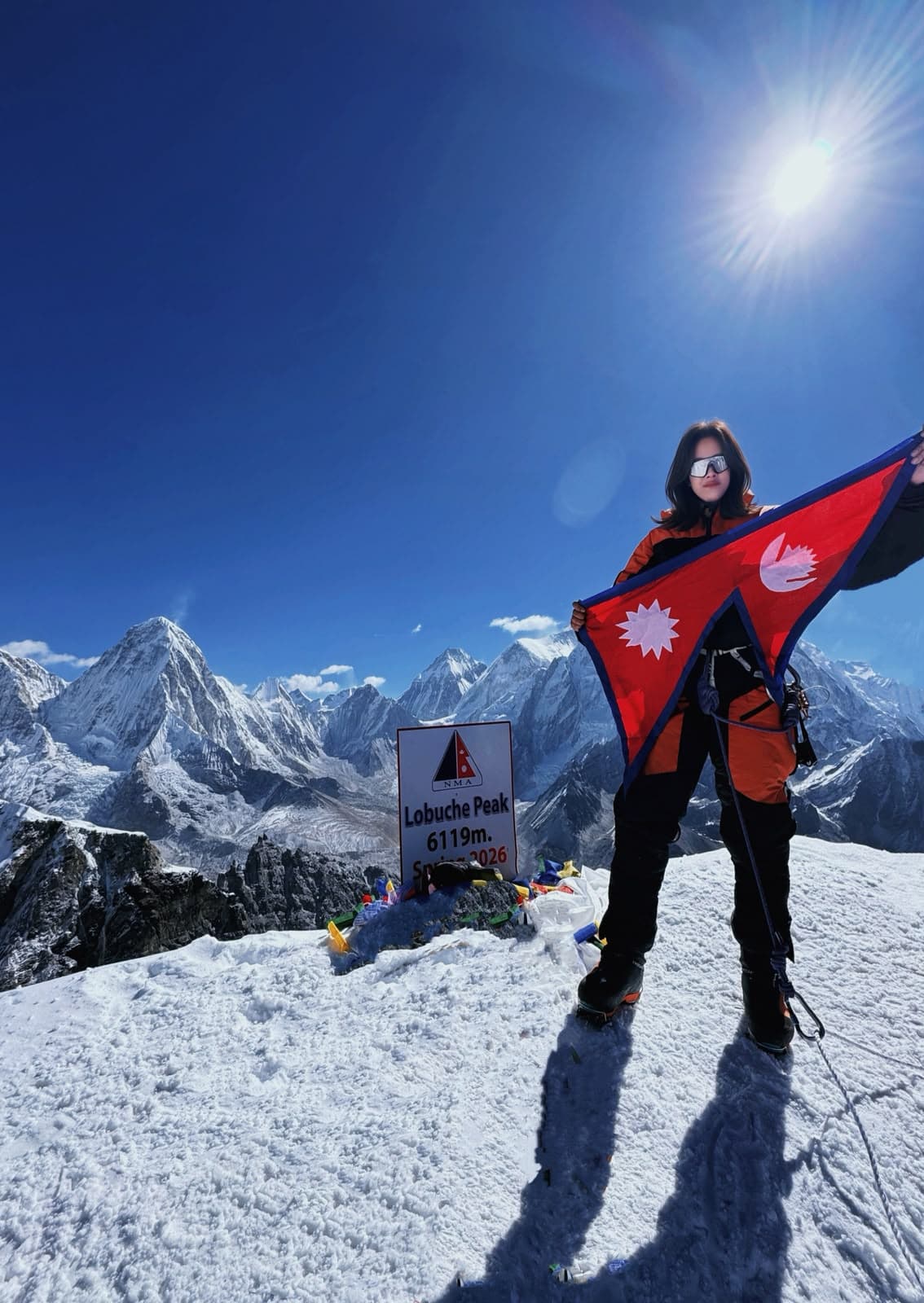 Sangya Shrestha at Lobuche East Summit